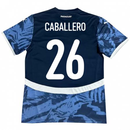 Kandiny Gyermek Paraguay Hernesto Caballero #26 Kék Idegenbeli Jersey 24-26 Mez Póló Ing