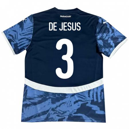 Kandiny Gyermek Paraguay Ronaldo De Jesús #3 Kék Idegenbeli Jersey 24-26 Mez Póló Ing