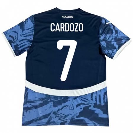 Kandiny Gyermek Paraguay Fernando Cardozo #7 Kék Idegenbeli Jersey 24-26 Mez Póló Ing