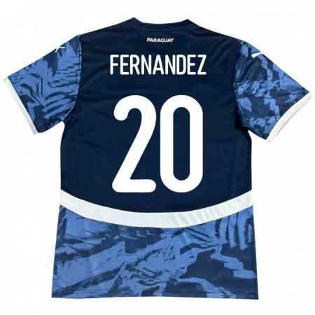 Kandiny Gyermek Paraguay Marcelo Fernández #20 Kék Idegenbeli Jersey 24-26 Mez Póló Ing