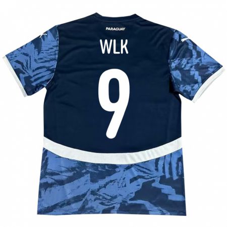 Kandiny Gyermek Paraguay Allan Wlk #9 Kék Idegenbeli Jersey 24-26 Mez Póló Ing