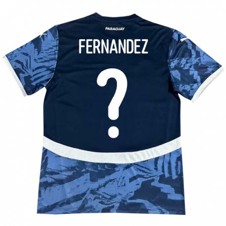 Kandiny Gyermek Paraguay Diego Fernández #0 Kék Idegenbeli Jersey 24-26 Mez Póló Ing