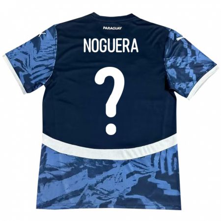 Kandiny Gyermek Paraguay Junior Noguera #0 Kék Idegenbeli Jersey 24-26 Mez Póló Ing