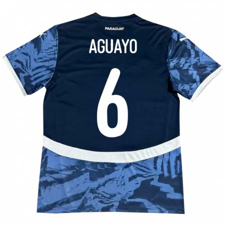 Kandiny Gyermek Paraguay Ángel Aguayo #6 Kék Idegenbeli Jersey 24-26 Mez Póló Ing