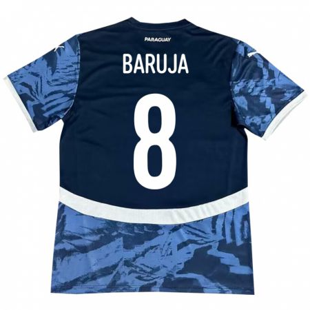 Kandiny Gyermek Paraguay Fabrizio Baruja #8 Kék Idegenbeli Jersey 24-26 Mez Póló Ing