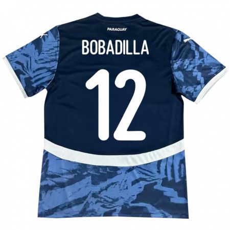 Kandiny Gyermek Paraguay Alicia Bobadilla #12 Kék Idegenbeli Jersey 24-26 Mez Póló Ing