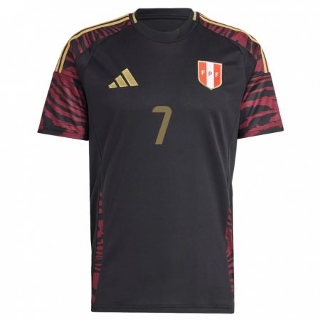 Kandiny Gyermek Peru Hiroshi Mejía #7 Fekete Idegenbeli Jersey 24-26 Mez Póló Ing