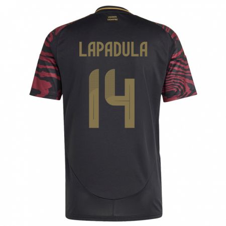 Kandiny Gyermek Peru Gianluca Lapadula #14 Fekete Idegenbeli Jersey 24-26 Mez Póló Ing