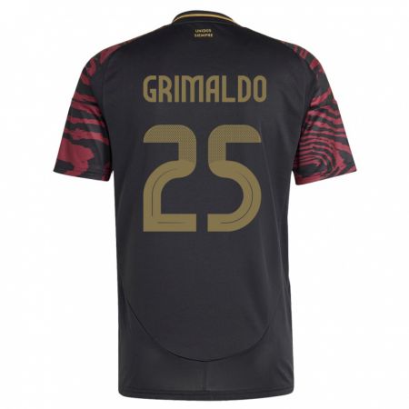 Kandiny Gyermek Peru Joao Grimaldo #25 Fekete Idegenbeli Jersey 24-26 Mez Póló Ing