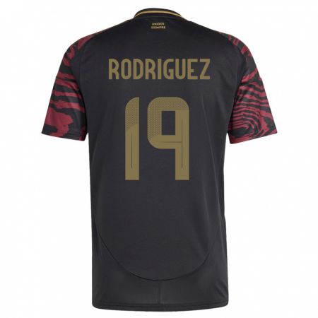 Kandiny Gyermek Peru Mateo Rodríguez #19 Fekete Idegenbeli Jersey 24-26 Mez Póló Ing