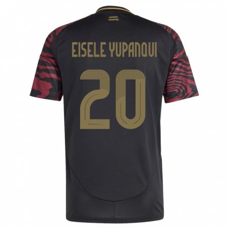 Kandiny Gyermek Peru Philipp Eisele Yupanqui #20 Fekete Idegenbeli Jersey 24-26 Mez Póló Ing