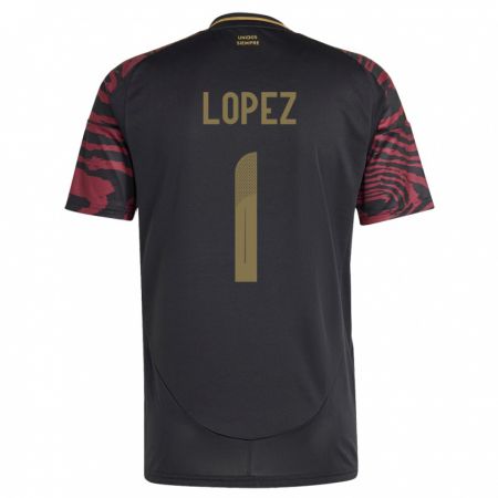 Kandiny Gyermek Peru Karla Lopez #1 Fekete Idegenbeli Jersey 24-26 Mez Póló Ing