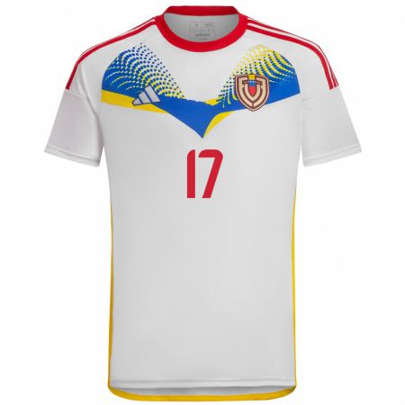 Kandiny Gyermek Venezuela Edson Castillo #17 Fehér Idegenbeli Jersey 24-26 Mez Póló Ing