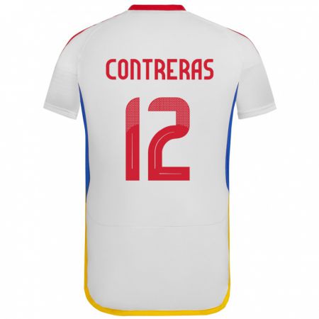 Kandiny Gyermek Venezuela José Contreras #12 Fehér Idegenbeli Jersey 24-26 Mez Póló Ing