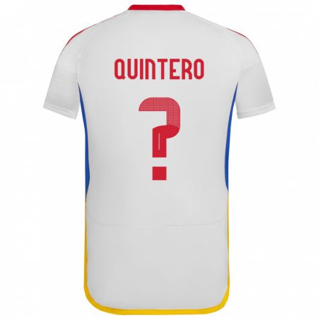 Kandiny Gyermek Venezuela Teo Quintero #0 Fehér Idegenbeli Jersey 24-26 Mez Póló Ing