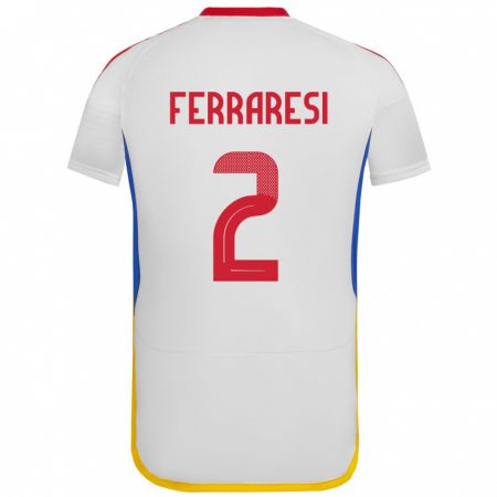 Kandiny Gyermek Venezuela Nahuel Ferraresi #2 Fehér Idegenbeli Jersey 24-26 Mez Póló Ing