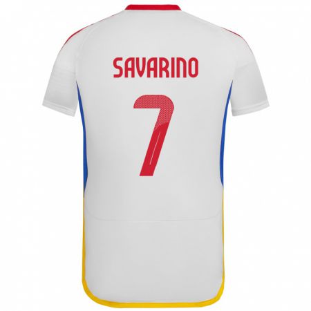 Kandiny Gyermek Venezuela Jefferson Savarino #7 Fehér Idegenbeli Jersey 24-26 Mez Póló Ing