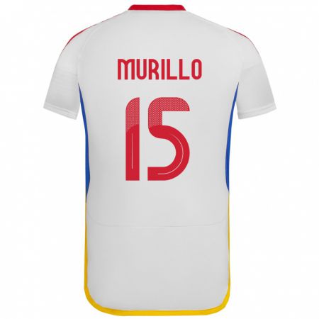 Kandiny Gyermek Venezuela Jhon Murillo #15 Fehér Idegenbeli Jersey 24-26 Mez Póló Ing