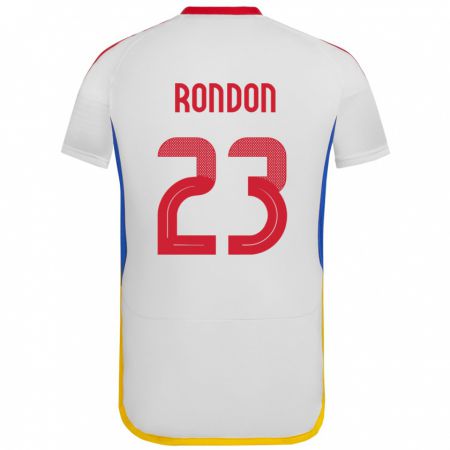 Kandiny Gyermek Venezuela Salomón Rondón #23 Fehér Idegenbeli Jersey 24-26 Mez Póló Ing