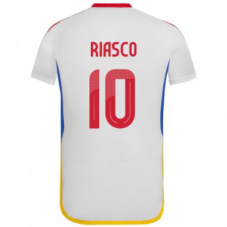 Kandiny Gyermek Venezuela José Riasco #10 Fehér Idegenbeli Jersey 24-26 Mez Póló Ing