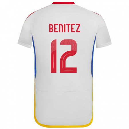 Kandiny Gyermek Venezuela Frankarlos Benítez #12 Fehér Idegenbeli Jersey 24-26 Mez Póló Ing