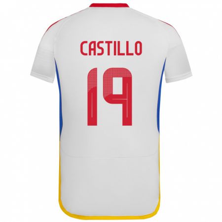 Kandiny Gyermek Venezuela Bryan Castillo #19 Fehér Idegenbeli Jersey 24-26 Mez Póló Ing