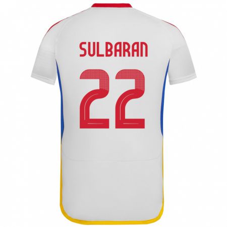 Kandiny Gyermek Venezuela Manuel Sulbarán #22 Fehér Idegenbeli Jersey 24-26 Mez Póló Ing