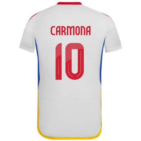 Kandiny Gyermek Venezuela Wikelman Carmona #10 Fehér Idegenbeli Jersey 24-26 Mez Póló Ing