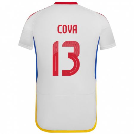 Kandiny Gyermek Venezuela Alejandro Cova #13 Fehér Idegenbeli Jersey 24-26 Mez Póló Ing