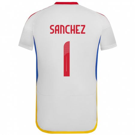 Kandiny Gyermek Venezuela Jorge Sánchez #1 Fehér Idegenbeli Jersey 24-26 Mez Póló Ing