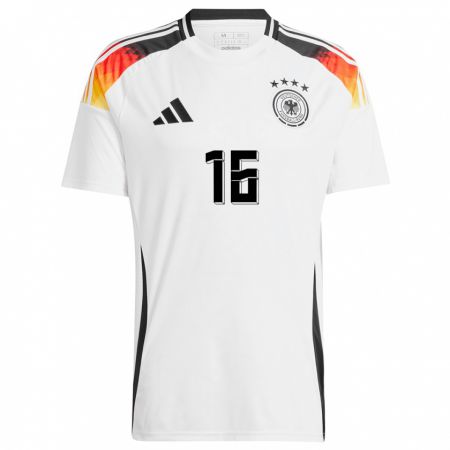 Kandiny Férfi Németország Tom Rothe #16 Fehér Hazai Jersey 24-26 Mez Póló Ing