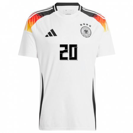 Kandiny Férfi Németország Robin Gosens #20 Fehér Hazai Jersey 24-26 Mez Póló Ing