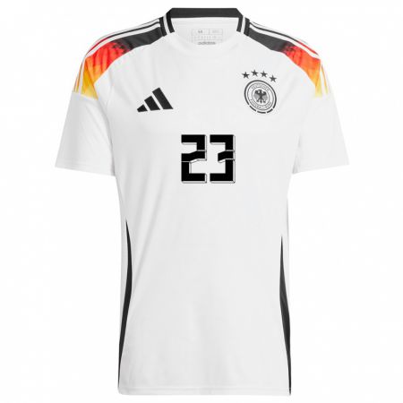 Kandiny Férfi Németország Nico Schlotterbeck #23 Fehér Hazai Jersey 24-26 Mez Póló Ing