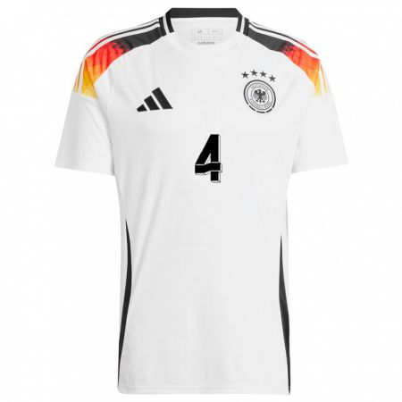 Kandiny Férfi Németország Leonie Maier #4 Fehér Hazai Jersey 24-26 Mez Póló Ing