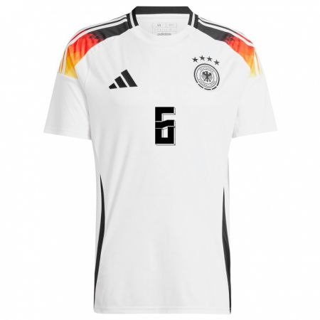 Kandiny Férfi Németország Tom Kraub #6 Fehér Hazai Jersey 24-26 Mez Póló Ing