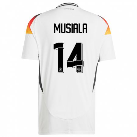Kandiny Férfi Németország Jamal Musiala #10 Fehér Hazai Jersey 24-26 Mez Póló Ing
