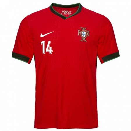 Kandiny Férfi Portugália Hugo Oliveira #14 Piros Hazai Jersey 24-26 Mez Póló Ing