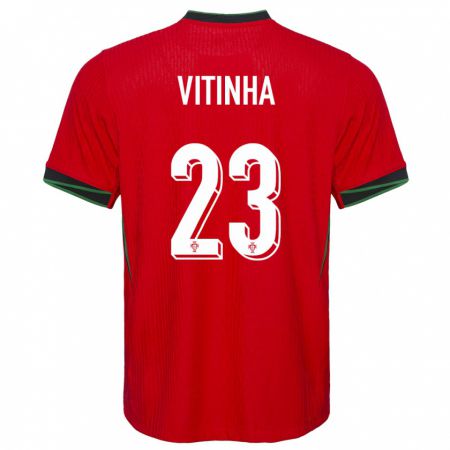 Kandiny Férfi Portugália Vitinha #23 Piros Hazai Jersey 24-26 Mez Póló Ing