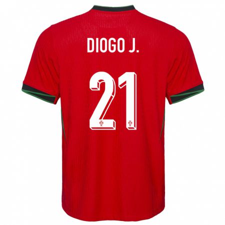 Kandiny Férfi Portugália Diogo Jota #21 Piros Hazai Jersey 24-26 Mez Póló Ing