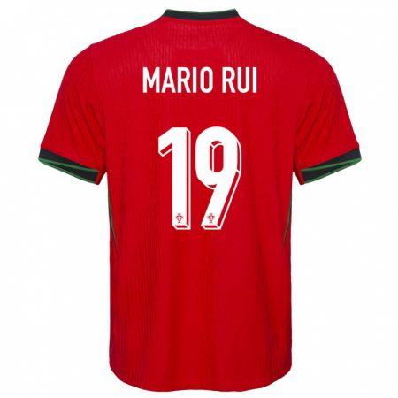 Kandiny Férfi Portugália Mario Rui #19 Piros Hazai Jersey 24-26 Mez Póló Ing