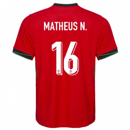 Kandiny Férfi Portugália Matheus Nunes #16 Piros Hazai Jersey 24-26 Mez Póló Ing