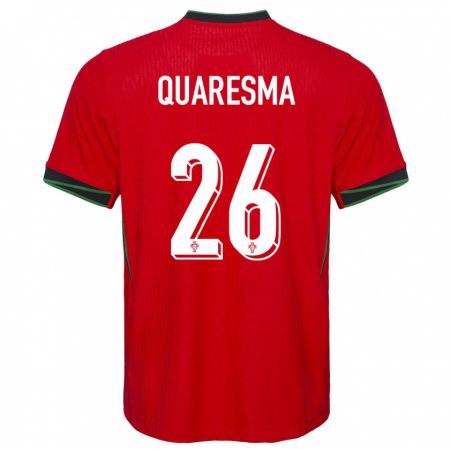 Kandiny Férfi Portugália Eduardo Quaresma #26 Piros Hazai Jersey 24-26 Mez Póló Ing