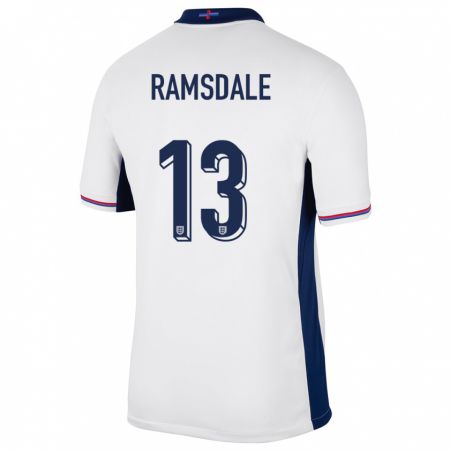 Kandiny Férfi Anglia Aaron Ramsdale #13 Fehér Hazai Jersey 24-26 Mez Póló Ing