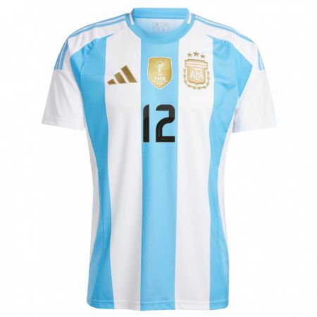 Kandiny Férfi Argentína Franco Herrera #12 Fehér Kék Hazai Jersey 24-26 Mez Póló Ing
