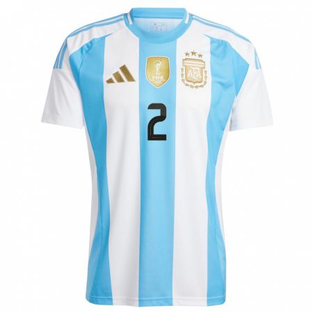Kandiny Férfi Argentína Luana Munoz #2 Fehér Kék Hazai Jersey 24-26 Mez Póló Ing