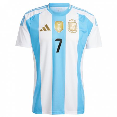 Kandiny Férfi Argentína Romina Nunez #7 Fehér Kék Hazai Jersey 24-26 Mez Póló Ing