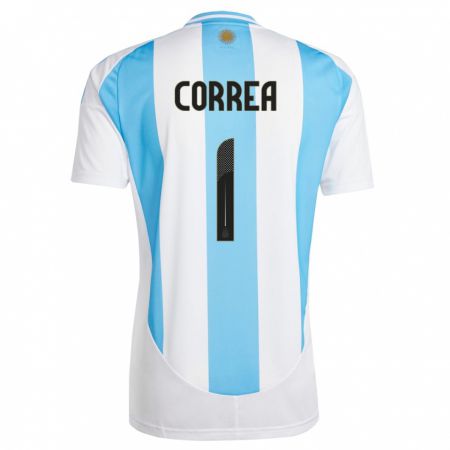 Kandiny Férfi Argentína Vanina Correa #1 Fehér Kék Hazai Jersey 24-26 Mez Póló Ing