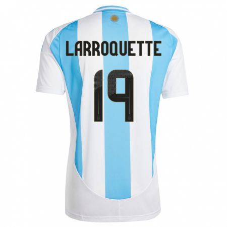 Kandiny Férfi Argentína Mariana Larroquette #19 Fehér Kék Hazai Jersey 24-26 Mez Póló Ing