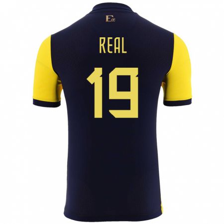 Kandiny Férfi Ecuador Kerlly Real #19 Sárga Hazai Jersey 24-26 Mez Póló Ing