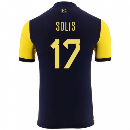 Kandiny Férfi Ecuador Mathias Solis #17 Sárga Hazai Jersey 24-26 Mez Póló Ing